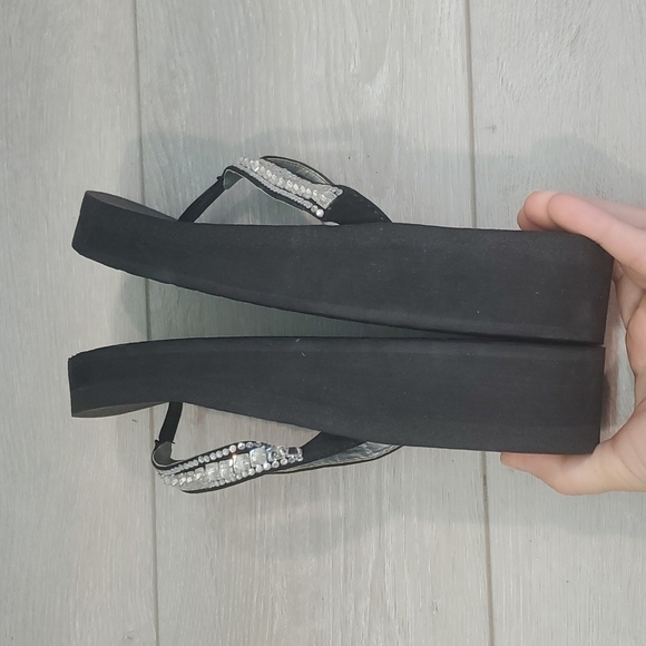 Skechers Womens Vinyasa Y2K Platform Rhinestone Sandals shoes sz 7 - Picture 7 of 11